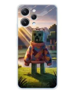 Чехол для Xiaomi Redmi 12 с картинкой «Крипер в свитере»