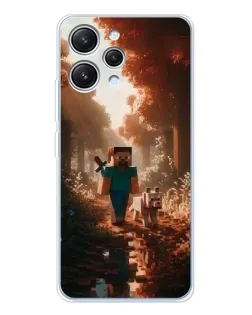 Чехол для Xiaomi Redmi 12 с картинкой «Стив в лесу»