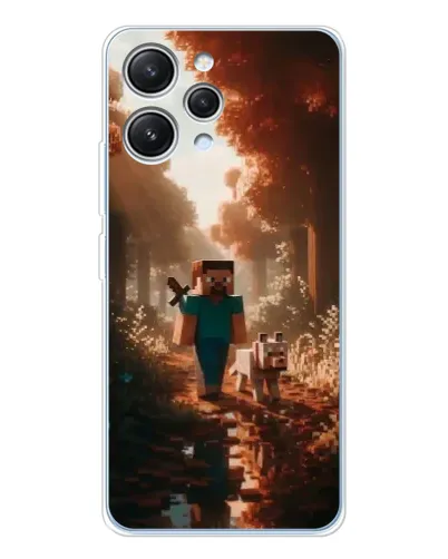 Чехол для Xiaomi Redmi 12 с картинкой «Стив в лесу»