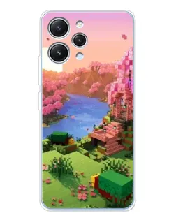 Чехол для Xiaomi Redmi 12 с картинкой «Розовое дерево Minecraft»