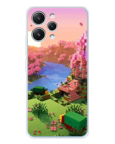 Чехол для Xiaomi Redmi 12 с картинкой «Розовое дерево Minecraft»