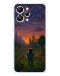 Чехол для Xiaomi Redmi 12 с картинкой «Стив у башни»