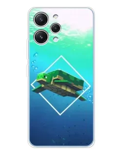 Чехол для Xiaomi Redmi 12 с картинкой «Черепаха Minecraft»