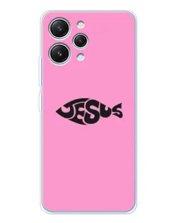 Чехол для Xiaomi Redmi 12 с картинкой «Розовый символ  Jesus»