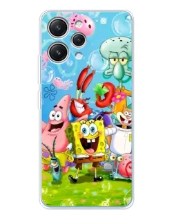 Чохол для Xiaomi Redmi 12 з картинкою «Губка Боб та друзі» Чохол для Xiaomi Redmi 12 з картинкою «Губка Боб та друзі»