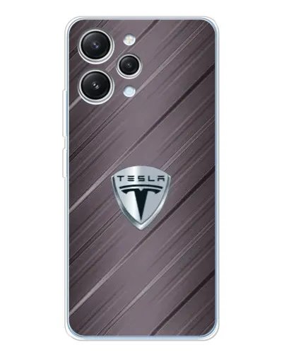 Чехол для Xiaomi Redmi 12 с картинкой «Металлическая текстура Tesla»