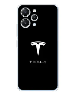 Чехол для Xiaomi Redmi 12 с картинкой «Tesla White Logo»