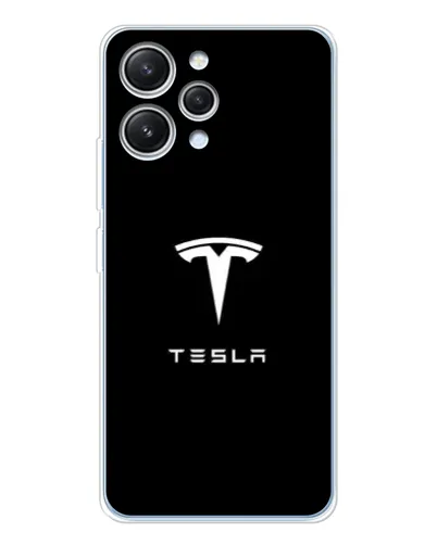 Чехол для Xiaomi Redmi 12 с картинкой «Tesla White Logo»