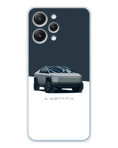 Чехол для Xiaomi Redmi 12 с картинкой «Серебристый Cybertruck Tesla»