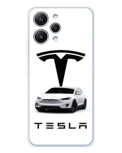 Чехол для Xiaomi Redmi 12 с картинкой «Tesla White Style»