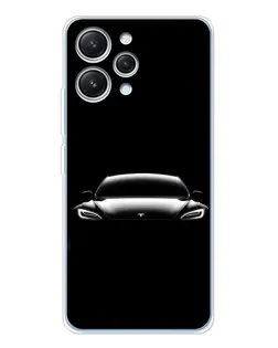 Чехол для Xiaomi Redmi 12 с картинкой «Фары Tesla Night»