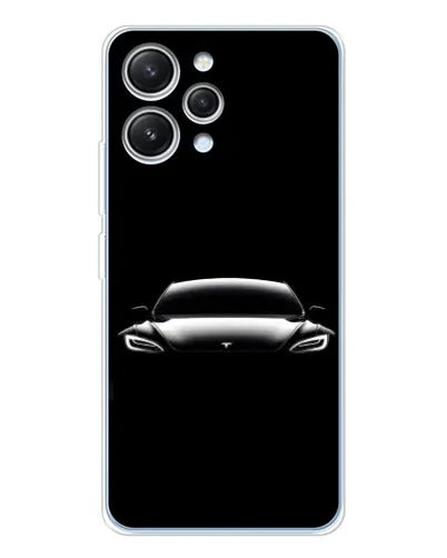 Чехол для Xiaomi Redmi 12 с картинкой «Фары Tesla Night»