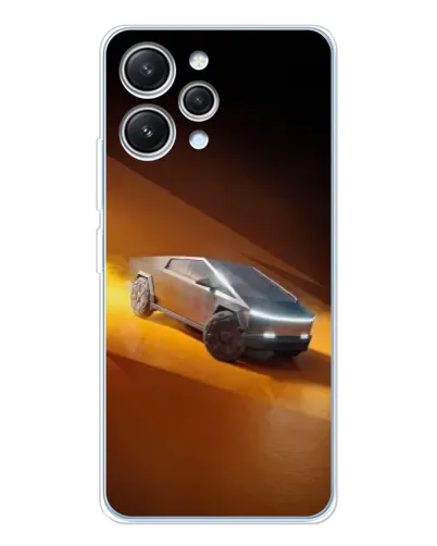 Чехол для Xiaomi Redmi 12 с картинкой «Cybertruck в пустыне»