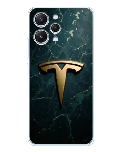 Чехол для Xiaomi Redmi 12 с картинкой «Мраморная Tesla Gold»