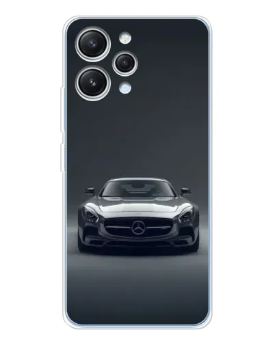 Чехол для Xiaomi Redmi 12 с картинкой «Mercedes на черном»