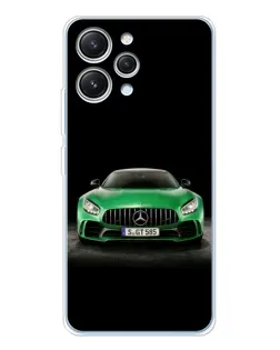 Чехол для Xiaomi Redmi 12 с картинкой «Mercedes — неоновый лого»