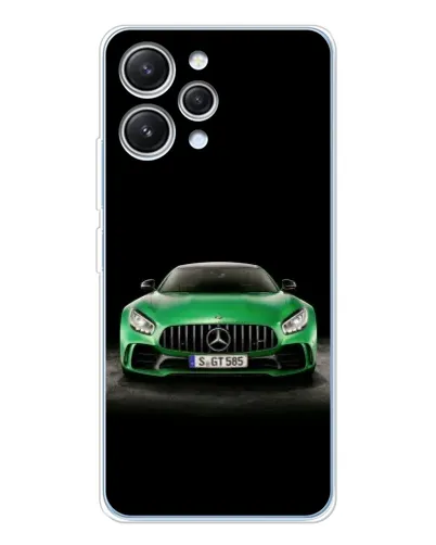 Чехол для Xiaomi Redmi 12 с картинкой «Mercedes — неоновый лого»