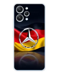Чехол для Xiaomi Redmi 12 с картинкой «Mercedes — флаг Германии»