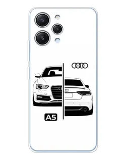 Чехол для Xiaomi Redmi 12 с картинкой «Audi — контрастный дизайн»