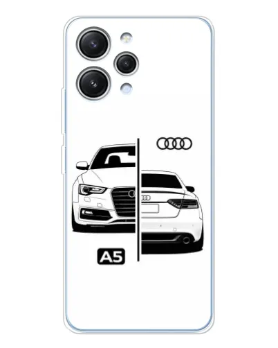 Чехол для Xiaomi Redmi 12 с картинкой «Audi — контрастный дизайн»