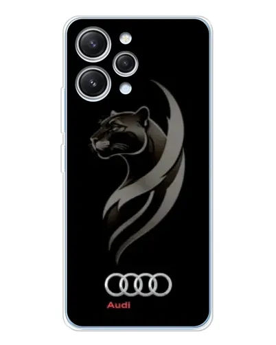Чехол для Xiaomi Redmi 12 с картинкой «Графика — пантера и Audi»