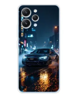 Чехол для Xiaomi Redmi 12 с картинкой «Ночной город и Audi»