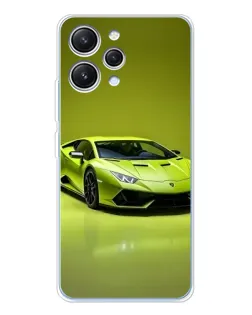 Чохол для Xiaomi Redmi 12 з картинкою «Салатовий Lamborghini Huracan»