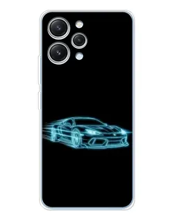 Чохол для Xiaomi Redmi 12 з картинкою «Неоновий контур Lamborghini»
