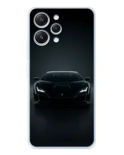 Чохол для Xiaomi Redmi 12 з картинкою «Чорний Lamborghini Aventador»