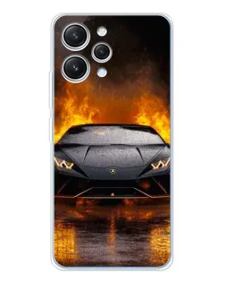 Чохол для Xiaomi Redmi 12 з картинкою «Lamborghini у вогні»