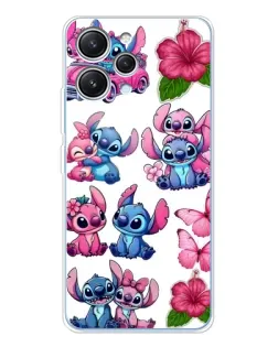Чехол для Xiaomi Redmi 12 с картинкой «Стикеры Stitch и Angel»