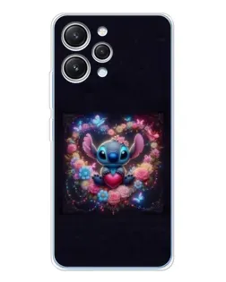Чехол для Xiaomi Redmi 12 с картинкой «Stitch в цветах»