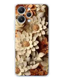 Чохол для Xiaomi Redmi 12 з картинкою «Бежевий флористичний декор» Чохол для Xiaomi Redmi 12 з картинкою «Бежевий флористичний декор»