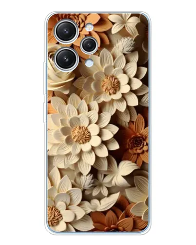 Чехол для Xiaomi Redmi 12 с картинкой «Бежевый флористический декор»