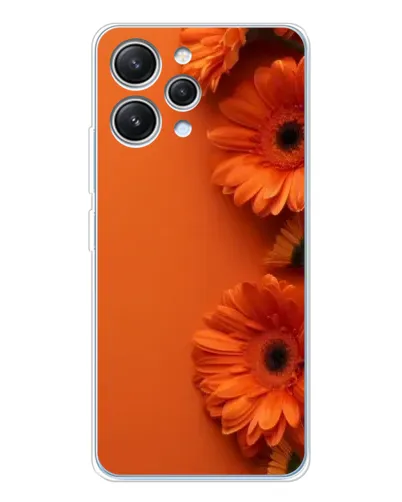 Чехол для Xiaomi Redmi 12 с картинкой «Оранжевые герберы»