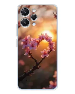 Чохол для Xiaomi Redmi 12 з картинкою «Рожевий цвіт сердечко на тлі заходу» Чохол для Xiaomi Redmi 12 з картинкою «Рожевий цвіт сердечко на тлі заходу»