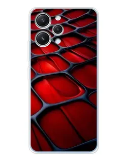 Чехол для Xiaomi Redmi 12 с картинкой «Красная глянцевая сетка»