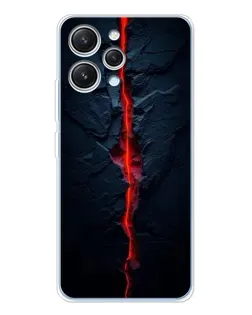 Чехол для Xiaomi Redmi 12 с картинкой «Kрасная лавовая трещина»