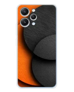 Чехол для Xiaomi Redmi 12 с картинкой «Геометрия оранжевых кругов»