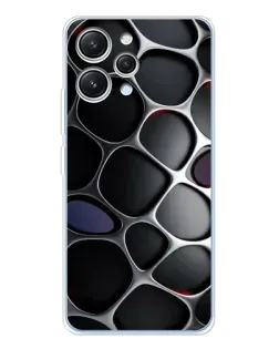 Чехол для Xiaomi Redmi 12 с картинкой «Объемная темная решетка»