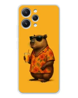 Чехол для Xiaomi Redmi 12 с картинкой «Капибара на отдыхе»