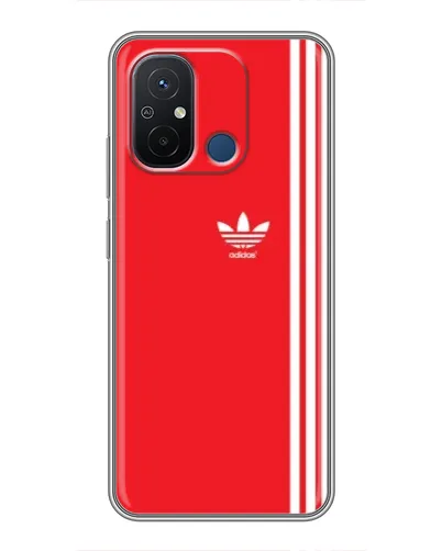 Чехол для Xiaomi Redmi 12C с картинкой «Красный минимализм Adidas»