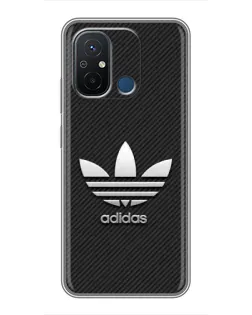 Чехол для Xiaomi Redmi 12C с картинкой «Adidas Карбоновая текстура»