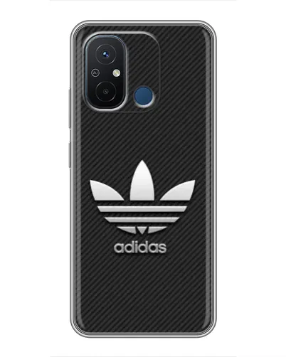 Чехол для Xiaomi Redmi 12C с картинкой «Adidas Карбоновая текстура»
