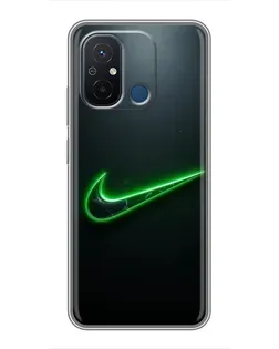 Чехол для Xiaomi Redmi 12C с картинкой «Неоновый контур Nike»