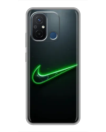 Чехол для Xiaomi Redmi 12C с картинкой «Неоновый контур Nike»