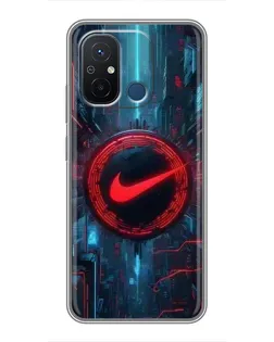Чехол для Xiaomi Redmi 12C с картинкой «Техногенный стиль Nike»
