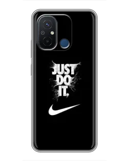 Чехол для Xiaomi Redmi 12C с картинкой «Текстовый принт Nike»