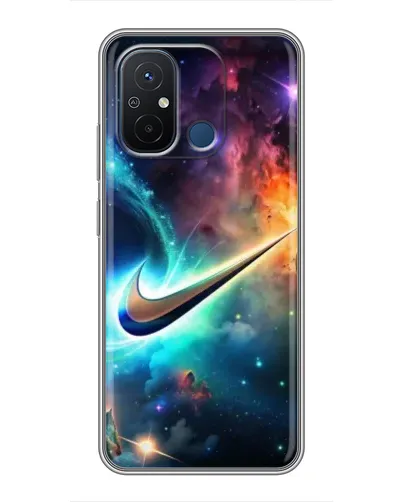 Чехол для Xiaomi Redmi 12C с картинкой «Космический Nike Swoosh»