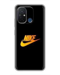 Чехол для Xiaomi Redmi 12C с картинкой «Золотой логотип Nike»